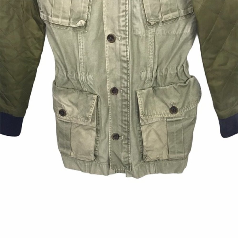 J Crew Green Quilted Boyfriend Fatigue Utility Jacket - Picture 4 of 9